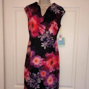 CeCe Black and Pink Floral Dress